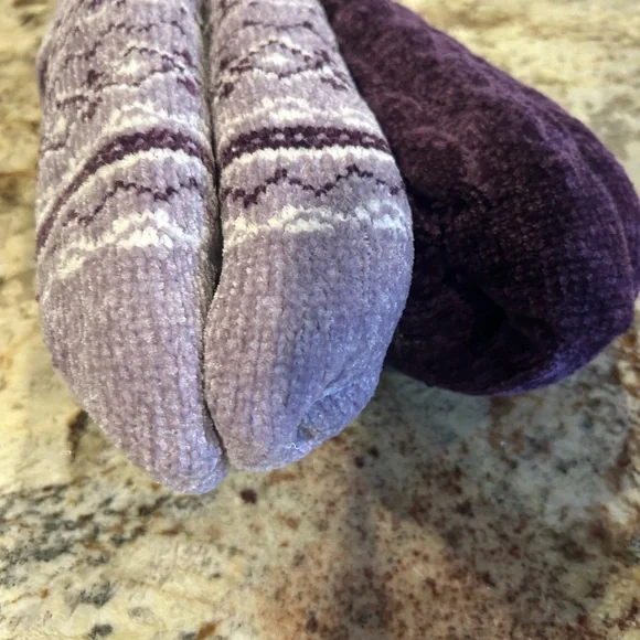 Muk Luks Purple Women's Cabin Socks - 2 Pair Pack - Picture 5 of 9